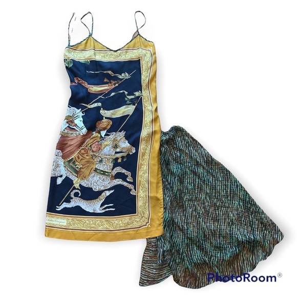 NEW Cynthia Rose Silk Salvatore Ferragamo Scarf Dress size Small - Picture 6 of 13